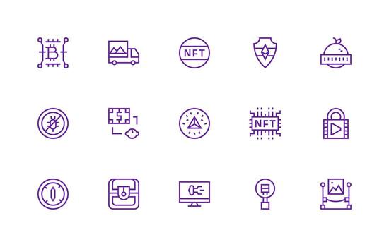 15 Regular Line Designs for Digital Asset Icons Essential Icons for Rapid UI Building vector
