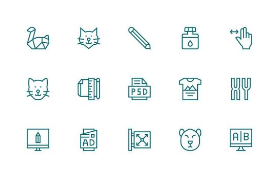 Graphic Design Icon Collection with 15 Regular Line Designs Digital Product Icons for Fast Delivery vector