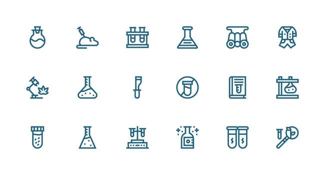 18 Icons for Experimentation in Strong Stroke Line Format Modern Icon Set vector