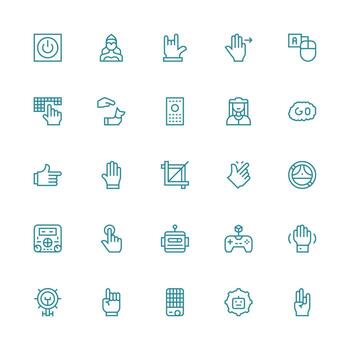 Command featuring 25 Icons in Medium Stroke Outline Design Clear and Concise Icon Set Collection vector