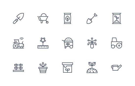 15 regular línea íconos para suelo gráficos creativo icono conjunto vector