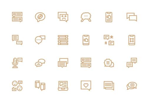 Thick Line Line Icons from Comment Set with 24 Vectors Web and App Icon Pack Collection