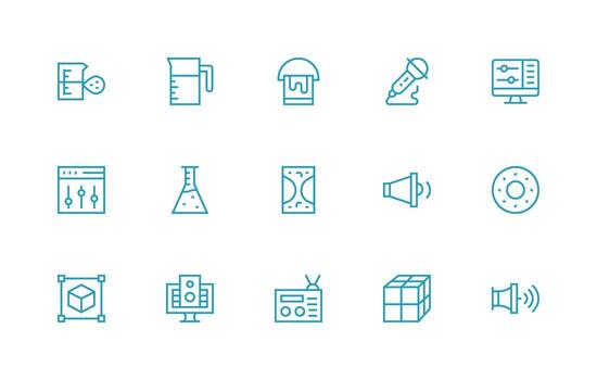 15 Icons for Volume in Regular Line Format Icon Set for Apps vector