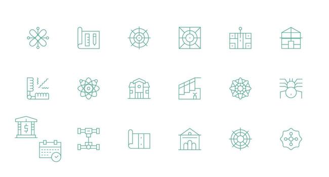Minimal Line Icons from Schematic Set with 18 Vectors Simple Icons for Interface and Wireframes