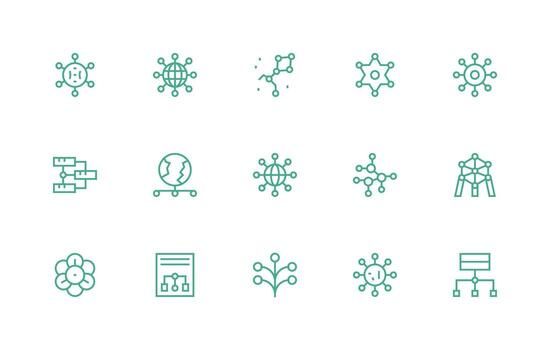 15 Icons for Links in Regular Line Format Printable Icon Collection vector