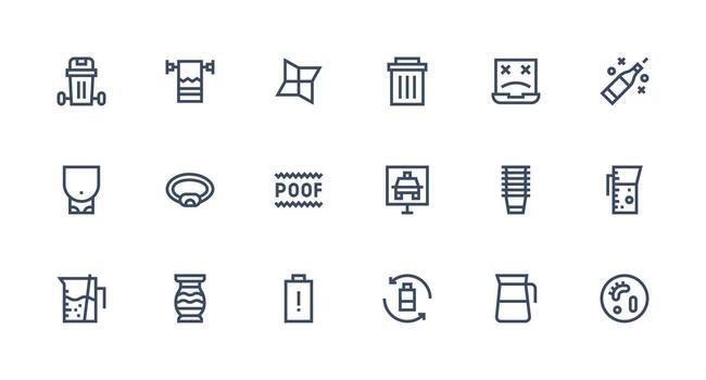 vacío diseño íconos presentando 18 en fuerte carrera línea estilo editable icono colección vector