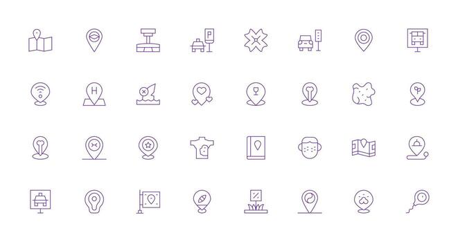 32 Thin Line Style Icons from Spot Collection High-Resolution Icons for Any Platform vector