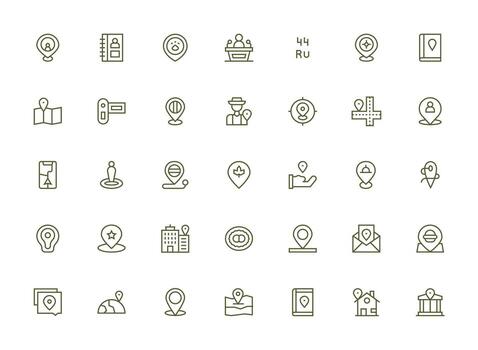 regular limpiar línea íconos desde habla a conjunto con 35 vectores icono paquete para varios temas