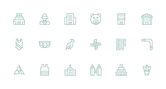 18 Minimal Line Style Icons from Lineart Collection Scalable Icons for Cross-Platform Interfaces vector