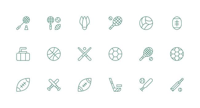 Game Icon featuring 18 Icons in Minimal Line Design Clean Icon Collection for Web Use vector