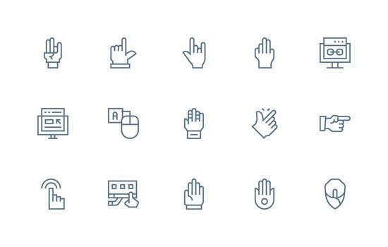 Click Set with 15 Regular Line Icons Interface Icons for Daily Use vector