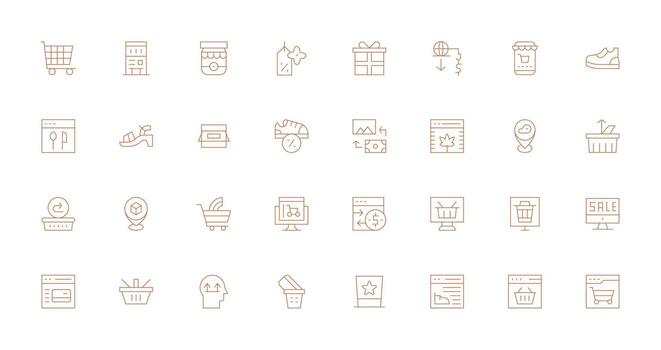 Thin Line Icons from Online Store Set with 32 Vectors Neatly Designed Icons for Web Platforms
