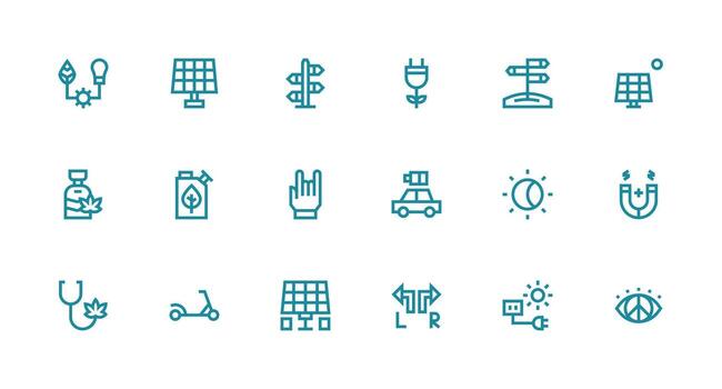 Alternative Icon Set with 18 Strong Stroke Line Graphics Simple Icons for Interface and Wireframes vector
