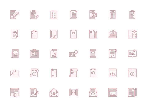 formar conjunto con 35 ligero línea íconos equilibrado icono conjunto para funcional diseño vector