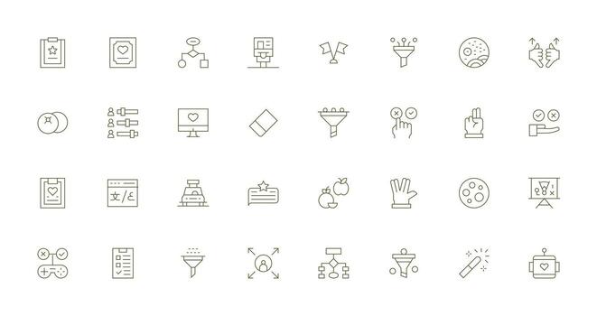 32 Delgado línea estilo íconos desde selección colección multi-estilo icono colección vector