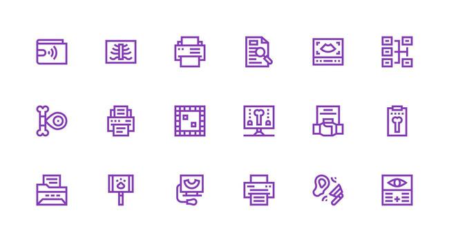fuerte carrera línea íconos desde escanear conjunto con 18 vectores flexible icono sistema para web interfaces