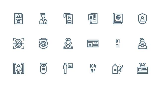 18 fuerte carrera línea diseños para identificación íconos flexible icono sistema para web interfaces vector