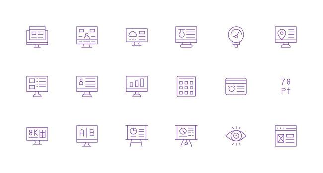 18 Minimal Line Style Icons from Data Display Collection Detailed Icon Collection for Design Systems vector