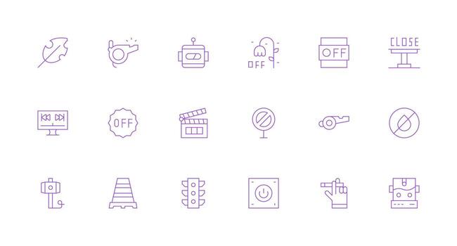 Stop Icon Collection with 18 Minimal Line Designs Clean Icon Collection for Web Use vector