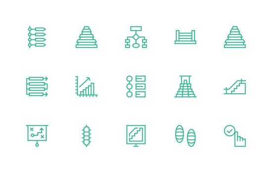 15 Regular Line Vectors for Steps Theme UI Icon Set