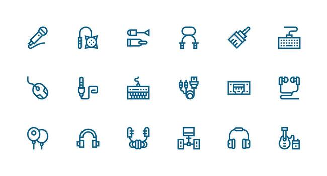 Strong Stroke Line Icons from Wired Set with 18 Vectors Optimized Icon Pack for Digital Products