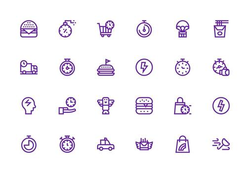 Quick Set with 24 Thick Line Line Icons User Interface Icons for Digital Products vector