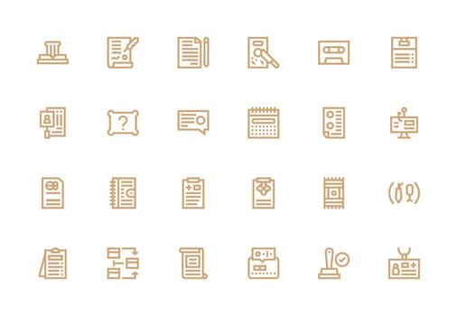 24 Record Icons in Thick Line Line Aesthetic Scalable Icons for Cross-Platform Interfaces vector