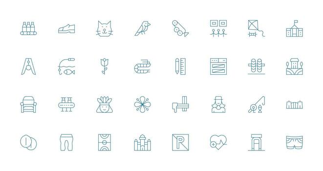 Thin Line Style Line Icons with 32 Vectors Design Ready Icon Set for Teams