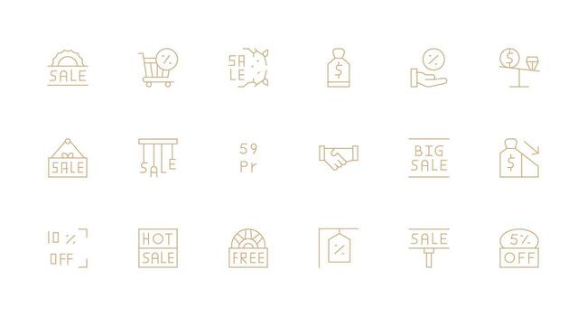 Bargain featuring 18 Icons in Minimal Line Design Style Icon Set vector