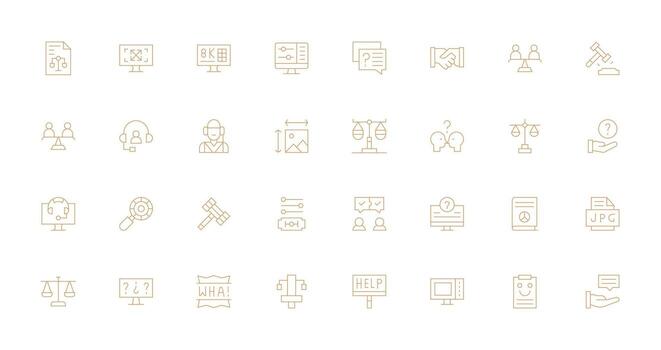 32 Thin Line Icons for Resolution Graphics Quick Access Icons for UI Development vector