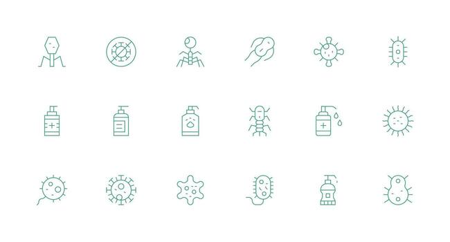 18 mínimo línea vectores para germen tema interfaz íconos para diario utilizar