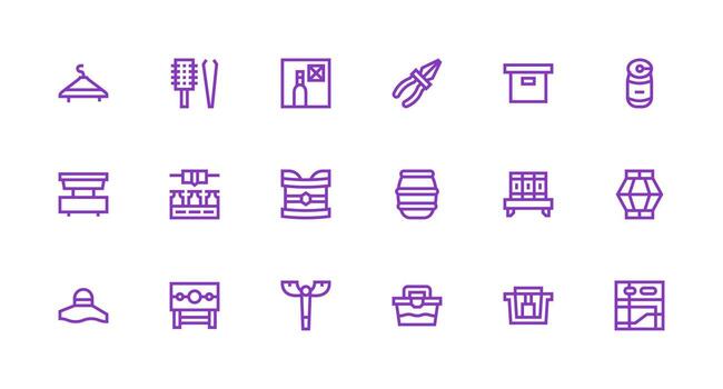 Hold featuring 18 Icons in Strong Stroke Line Design Complete Icon Set for Mobile Apps vector