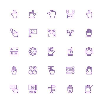 opción icono conjunto con 25 medio carrera contorno gráficos completar icono haz para web diseño vector