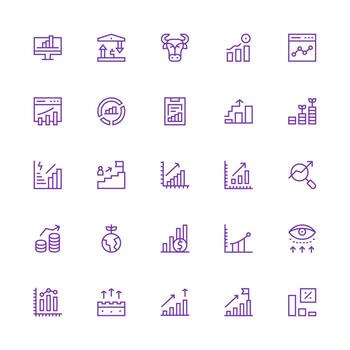 Medium Stroke Outline Icons from Rising Set with 25 Vectors Lightweight Icon Series
