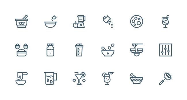 Mix Icon Set with 18 Strong Stroke Line Graphics Interface Icon Collection for Daily Projects vector