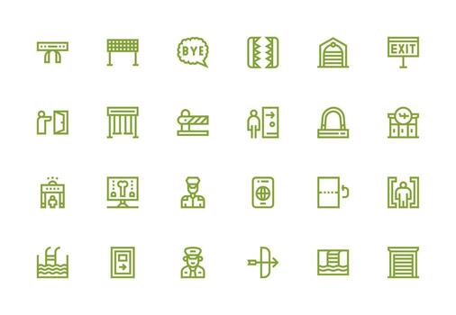 grueso línea línea íconos desde salida conjunto con 24 vectores digital producto íconos para rápido entrega