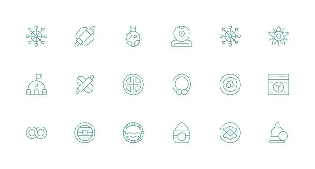 Circular Visual Pack containing 18 Minimal Line Icons All-Purpose Icon Design Pack vector