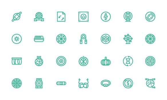 Bold Line Icons from Circular Set with 28 Vectors Icon Set for Projects