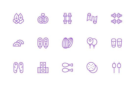 Pair Visual Pack containing 15 Regular Line Icons Essential Icons for Rapid UI Building vector