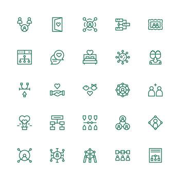 25 íconos para relación en medio carrera contorno formato lleno icono biblioteca para ui diseñadores vector