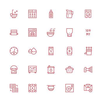 25 medio carrera contorno diseños para capacidad íconos núcleo icono colección para diario Tareas vector