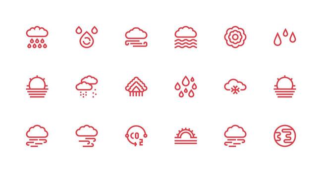 Strong Stroke Line Style Atmosphere Icons with 18 Vectors Customizable Icon Series for Mobile Screens