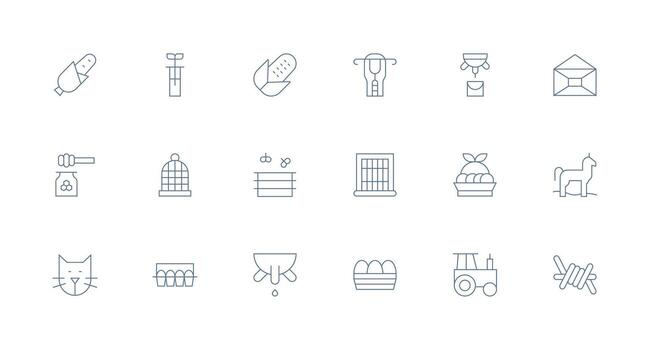 Minimal Line Style Farm Icons with 18 Vectors Reliable Icons for All Interfaces