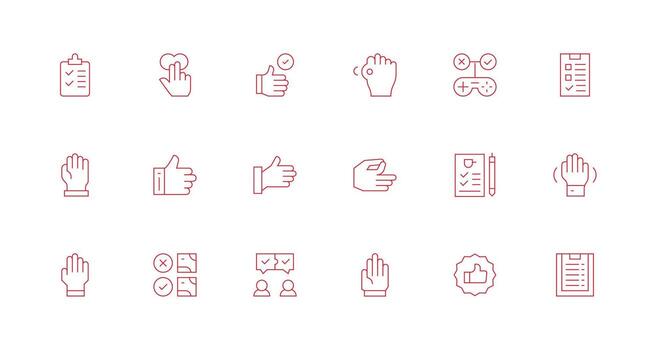 Confirm Visual Pack containing 18 Minimal Line Icons Multi-Style Icon Collection vector