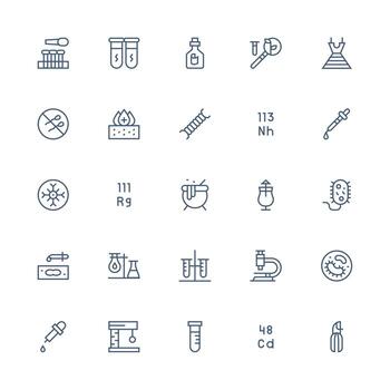 Medium Stroke Outline Icons from Laboratory Set with 25 Vectors Core Icon Collection for Daily Tasks