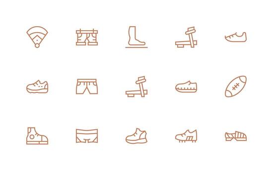 15 Regular Line Style Icons from Running Collection Reliable Icons for All Interfaces vector