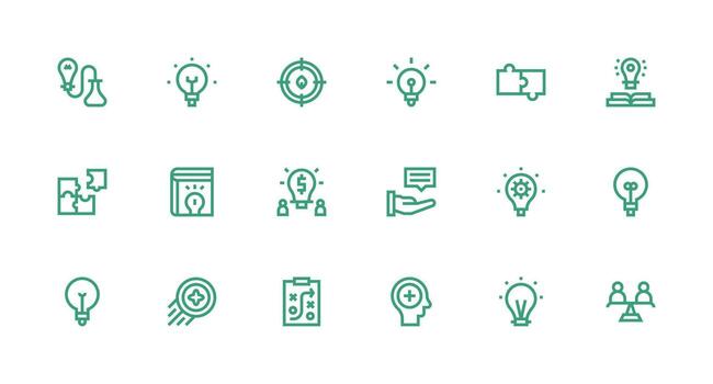 Strong Stroke Line Icons from ProblemSolving Set with 18 Vectors All Device Compatible Icon Set