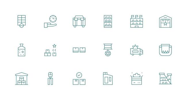 Minimal Line Style Logistic Icons with 18 Vectors Web and App Icon Pack Collection