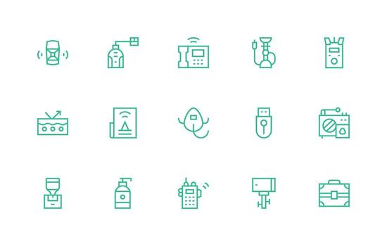 portátil conjunto con 15 regular línea íconos píxel Perfecto íconos para moderno aplicaciones vector