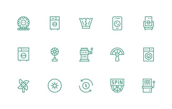 regular línea íconos desde girar conjunto con 15 vectores bien estructurado íconos para creativo utilizar